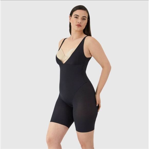 Maidenform Shapewear Bodysuit 2556 Black Medium, Tummy & Hip Control, Mid Thigh - Picture 16 of 16